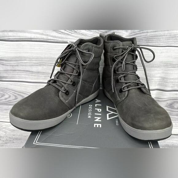 ALPINE DESIGN X KAMIK EZRA WATERPROOF LEATHER BOOTS Men's Size 8.5 GREY NEW - Picture 4 of 8
